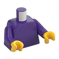 Visuel indicatif Rebrickable de Torse, Motif imprimé blanc 'LEGO DESIGN', bras pourpre foncé, mains jaunes (Torso, White 'LEGO DESIGN' Print, Dark Purple Arms, Yellow Hands)