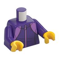 Torse, survêtement, motif imprimé à glissière, bras pourpre foncé, mains jaunes (Torso, Tracksuit, Zipper Print, Dark Purple Arms, Yellow Hands)