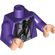 Modèle imprimé torse, veste et cravate noire (conducteur de bus chevalier), bras pourpre foncé, mains nougat clair (Torso, Jacket and Black Tie Print (Knight Bus Conductor), Dark Purple Arms, Light Nougat Hands)