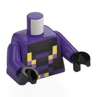 Torse, royaume raider, pixélisé perle titane/noir/clair jaune armure motif imprimé, bras pourpre foncé, mains noires (Torso, Realm Raider, Pixelated Pearl Titanium/Black/Bright Light Yellow Armor Print, Dark Purple Arms, Black Hands)