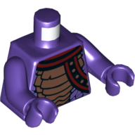 Visuel indicatif Rebrickable de Torse, serpent avec noir et cuivre échelles et bandoulière motif imprimé, bras et mains pourpre foncé (Torso, Snake with Black and Copper Scales and Shoulder Strap Print, Dark Purple Arms and Hands)