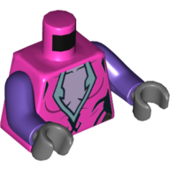 Visuel indicatif Rebrickable de Torse, chemise avec garniture bleu sable, motif imprimé sous-chemise lavande, bras pourpre foncé, mains gris bleuté foncé (Torso, Shirt with Sand Blue Trim, Lavender Under-Shirt Print, Dark Purple Arms, Dark Bluish Gray Hands)
