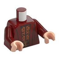Torse, robe, Décorations en or, chemise orange foncé, Motif imprimé boucle de ceinture en or, bras rouge foncé, mains nougat clair (Torso, Robe, Gold Decorations, Dark Orange Shirt, Gold Belt Buckle Print, Dark Red Arms, Light Nougat Hands)