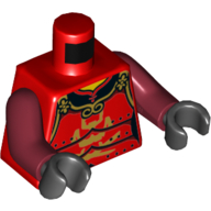 Torse, Armure, Or Garniture, Noir Sous-chemise imprimé, bras rouge foncé, mains noires (Torso, Armour, Gold Trim, Black Undershirt Print, Dark Red Arms, Black Hands)