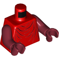 Visuel indicatif Rebrickable de Torse, robe de garde royale impériale motif imprimé, bras et mains rouge foncé (Torso, Imperial Royal Guard Robe Print, Dark Red Arms and Hands)