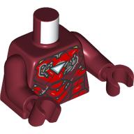 Torse, armure, panneaux rouges, endommagé, motif imprimé du réacteur Triangle Arc, bras et mains rouge foncé (Torso, Armor, Red Panels, Damaged, Triangle Arc Reactor Print, Dark Red Arms and Hands)