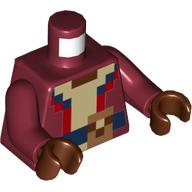 Torse, veste, pixélisé, beige maillot de corps, motif : ceinture bleu foncé, bras rouge foncé, mains brun rougeâtre (Torso, Jacket, Pixelated, Tan Undershirt, Dark Blue Belt Print, Dark Red Arms, Reddish Brown Hands)