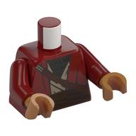 Visuel indicatif Rebrickable de Torse, robe, Tunique beige, armure argentée, ceinture brun foncé, Motif imprimé corde beige, bras rouge foncé, mains nougat moyen (Torso, Robe, Tan Tunic, Silver Armor, Dark Brown Belt, Tan Rope Print, Dark Red Arms, Medium Nougat Hands)