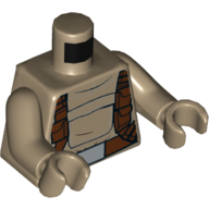 Torse, veste à capuche avec grande poche centrale et ceintures utilitaires brun rougeâtre motif imprimé (résistance trooper), bras et mains beige foncé (Torso, Hoodie Jacket with Large Central Pocket and Reddish Brown Utility Belts Print (Resistance Trooper), Dark Tan Arms and Hands)