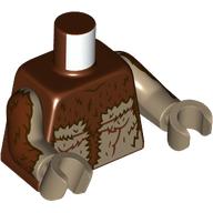Torse, motif imprimé fourrure marron foncé, bras et mains beige foncé (Torso, Tan/Dark Brown Fur Print, Dark Tan Arms and Hands)