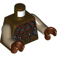 Torse, cuir imprimé armure, bras beige foncé, mains brun rougeâtre (Torso, Leather Armour Print, Dark Tan Arms, Reddish Brown Hands)