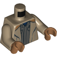 Visuel indicatif Rebrickable de Torse, manteau, motif : chemise gris bleuté foncé, bras beige foncé, mains nougat moyen (Torso, Coat, Dark Bluish Gray Shirt Print, Dark Tan Arms, Medium Nougat Hands)