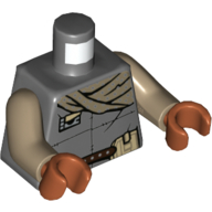 Visuel indicatif Rebrickable de Torse, tunique, écharpe beige foncé, motif : ceinture utilitaire, bras beige foncé, mains orange foncé (Torso, Tunic, Dark Tan Scarf, Utility Belt Print, Dark Tan Arms, Dark Orange Hands)