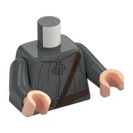Visuel indicatif Rebrickable de Torse, robe, Bracelet brun foncé, Motif imprimé ceinture marron rougeâtre, bras gris bleuté foncé, mains nougat clair (Torso, Robe, Dark Brown Strap, Reddish Brown belt Print, Dark Bluish Gray Arms, Light Nougat Hands)