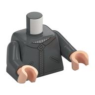 Visuel indicatif Rebrickable de Torse, veste, fermeture éclair, logo 'G', pull gris bleuté clair imprimé, bras gris bleuté foncé, mains nougat clair (Torso, Jacket, Zipper, 'G' Logo, Light Bluish Grey Sweater Print, Dark Bluish Gray Arms, Light Nougat Hands)