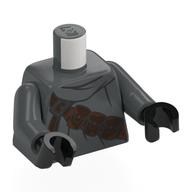 Torse, cape jawa, sangle marron foncé sur l'épaule droite motif imprimé bras gris bleuâtre foncé, mains noires (Torso, Jawa Cloak, Dark Brown Strap over Right Shoulder Print Dark Bluish Gray Arms, Black Hands)