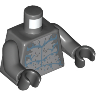 Visuel indicatif Rebrickable de Torse, poitrine nue, ventre gris bleuté clair, lignes musculaires bleu sable imprimées (guerrier marteau), bras gris bleuté foncé, mains noires (Torso, Bare Chest, Light Bluish Gray Stomach, Sand Blue Muscle Lines Print (Hammerhead Warrior), Dark Bluish Gray Arms, Black Hands)