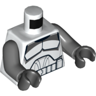 Visuel indicatif Rebrickable de Torse, armure avec des détails gris bleuté foncé imprimé (clone trooper), bras gris bleuté foncé, mains noires (Torso, Armour with Dark Bluish Gray Details Print (Clone Trooper), Dark Bluish Gray Arms, Black Hands)