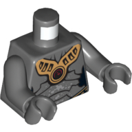 Visuel indicatif Rebrickable de Torse, armure, grand col doré imprimé (zombie géonosien), bras gris bleuté foncé, mains gris bleuté foncé (Torso, Armor, Large Gold Collar Print (Geonosian Zombie), Dark Bluish Gray Arms, Dark Bluish Gray Hands)