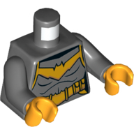Torse, armure, logo orange vif chauve-souris et ceinture utilitaire imprimé (Batgirl), bras gris bleuté foncé, mains orange clair vif (Torso, Armor, Bright Light Orange Bat Logo and Utility Belt Print (Batgirl), Dark Bluish Gray Arms, Bright Light Orange Hands)
