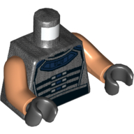 Visuel indicatif Rebrickable de Torse, gilet, col bleu foncé, noir modèle imprimé taille, bras nougat, mains noires (Torso, Vest, Dark Blue Collar, Black Waist Print, Nougat Arms, Black Hands)
