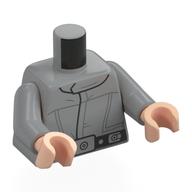 Visuel indicatif Rebrickable de Torse, uniforme impérial, ceinture noire, motif : boucle gris bleuté clair, bras gris bleuté clair, mains nougat clair (Torso, Imperial Uniform, Black Belt, Light Bluish Grey Buckle Print, Light Bluish Gray Arms, Light Nougat Hands)