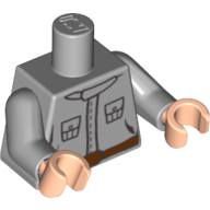 Torse, modèle imprimé d'uniforme de technicien rebelle, bras gris bleuté clair, mains nougat clair (Torso, Rebel Technician Uniform Print, Light Bluish Gray Arms, Light Nougat Hands)