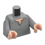 Visuel indicatif Rebrickable de Torse, chemise avec motif imprimé nougat clair, bras gris bleuté clair, mains nougat clair (Torso, Shirt with Light Nougat Neck Print, Light Bluish Gray Arms, Light Nougat Hands)