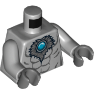 Visuel indicatif Rebrickable de Torse, poitrine nue avec muscles et motif imprimé Chi orbe, bras gris bleuté clair, mains gris bleuté foncé (Torso, Bare Chest with Muscles and Chi Orb Print, Light Bluish Gray Arms, Dark Bluish Gray Hands)