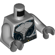 Visuel indicatif Rebrickable de Torse, armure, noir et foncé plaques gris bleuâtre, modèle imprimé ceinture, bras gris bleuté clair, mains gris bleuté foncé (Torso, Armor, Black and Dark Bluish Gray Plates, Belt Print, Light Bluish Gray Arms, Dark Bluish Gray Hands)