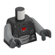 Torse, armure de machine de guerre, motif imprimé de réacteur d'arc rouge, bras gris bleuté clair, mains gris bleuté foncé (Torso, War Machine Armor, Red Arc Reactor Print, Light Bluish Gray Arms, Dark Bluish Gray Hands)