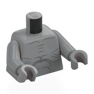 Torse, sombre gris bleuté alien poitrine lignes motif imprimé, bras et mains gris bleuté clair (Torso, Dark Bluish Grey Alien Chest Lines Print, Light Bluish Gray Arms and Hands)
