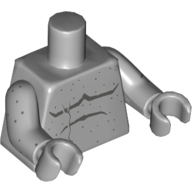 Visuel indicatif Rebrickable de Torse, poitrine nue avec motif imprimé taches gris bleuté foncé, bras et mains gris bleuté clair (Torso, Bare Chest with Dark Bluish Gray Spots Print, Light Bluish Gray Arms and Hands)