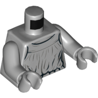 Visuel indicatif Rebrickable de Torse, sans manches robe corsage avec gris et noir tissu lignes motif imprimé, bras et mains gris bleuté clair (Torso, Sleeveless Dress Bodice with Gray and Black Fabric Lines Print, Light Bluish Gray Arms and Hands)