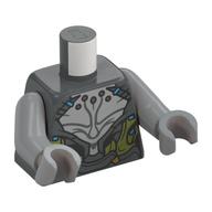 Torse, armure, gris clair et vert olive Panneaux imprimés, bras et mains gris bleuté clair (Torso, Armor, Light Bluish Gray and Olive Green Panels Print, Light Bluish Gray Arms and Hands)