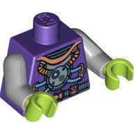 Visuel indicatif Rebrickable de Torse, combinaison spatiale avec des tubes motif imprimé, bras gris bleuté clair, mains vert citron (Torso, Spacesuit with Tubes Print, Light Bluish Gray Arms, Lime Hands)