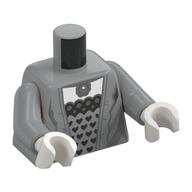Visuel indicatif Rebrickable de Torse, robe, bord gris bleuté foncé, corset avec des cerfs noirs, motif imprimé poitrine blanche, bras gris bleuté clair, mains blanches (Torso, Dress, Dark Bluish Grey Trim, Corset with Black Harts, White Chest Print, Light Bluish Gray Arms, White Hands)