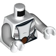 Torse, robe avec boucle de ceinture marron rougeâtre motif imprimé (Asajj Ventress), bras gris bleuté clair, mains blanches (Torso, Robe with Reddish Brown Belt Buckle Print (Asajj Ventress), Light Bluish Gray Arms, White Hands)