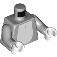 Visuel indicatif Rebrickable de Torse, blanc Fourrure motif imprimé, bras gris bleuté clair, mains blanches (Torso, White Fur Print, Light Bluish Gray Arms, White Hands)
