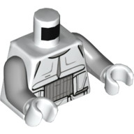 Visuel indicatif Rebrickable de Torse, armure, scout trooper, sombre gris bleuâtre poitrine panneau motif imprimé, bras gris bleuté clair, mains blanches (Torso, Armour, Scout Trooper, Dark Bluish Gray Chest Panel Print, Light Bluish Gray Arms, White Hands)