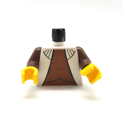 Visuel indicatif Rebrickable de Torse, Gilet avec motif imprimé Orange foncé Chemise (Leia), bras bruns, mains jaunes (Torso, Vest with Dark Orange Shirt Print (Leia), Brown Arms, Yellow Hands)