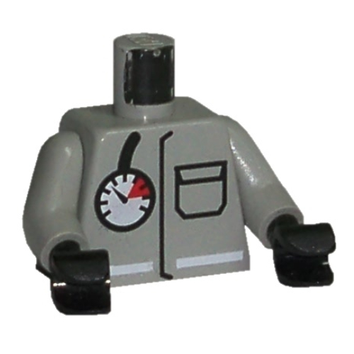 Torse, jauge d'air de feu et motif imprimé poche, bras gris clair, mains noires (Torso, Fire Air Gauge and Pocket Print, Light Gray Arms, Black Hands)