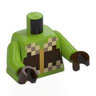 Torse, pixélisé brun foncé / beige veste motif imprimé, bras vert citron, mains brun foncé (Torso, Pixelated Dark Brown/Tan Jacket Print, Lime Arms, Dark Brown Hands)