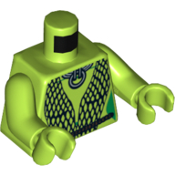 Visuel indicatif Rebrickable de Torse, maillage noir wrap motif imprimé (oola), bras et mains vert citron (Torso, Black Mesh Wrap Print (Oola), Lime Arms and Hands)