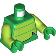 Torse, vert citron Reptile motif imprimé, bras vert citron, mains vertes (Torso, Lime Reptile Stomach Print, Lime Arms, Green Hands)