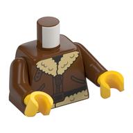 Torse, veste, fourrure beige, fermeture à glissière en cuivre, boucle de ceinture, motif : ceinture noire, bras brun rougeâtre, mains jaunes (Torso, Jacket, Tan Fur, Copper Zipper, Belt Buckle, Black Belt Print, Reddish Brown Arms, Yellow Hands)