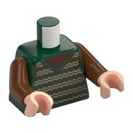 Torse, pull, brun foncé/rougeâtre lignes gribouillis, chemise marron rougeâtre motif imprimé, bras brun rougeâtre, mains nougat clair (Torso, Sweater, Dark Tan/Reddish Brown Scribbly Lines, Reddish Brown Shirt Print, Reddish Brown Arms, Light Nougat Hands)