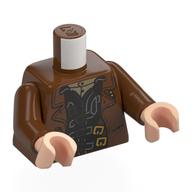 Torse, manteau, gilet brun foncé, fermoirs, motif : chemise beige foncé, bras brun rougeâtre, mains nougat clair (Torso, Coat, Dark Brown Vest, Clasps, Dark Tan Shirt Print, Reddish Brown Arms, Light Nougat Hands)