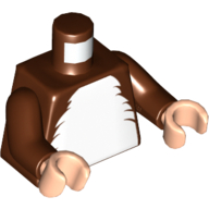 Torse, blanc Fourrure poitrine motif imprimé, bras brun rougeâtre, mains nougat clair (Torso, White Fur Chest Print, Reddish Brown Arms, Light Nougat Hands)