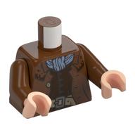 Torse, veste, gilet brun foncé, écharpe bleu sable, motif imprimé ceinture beige foncé, bras brun rougeâtre, mains nougat clair (Torso, Jacket, Dark Brown Vest, Sand Blue Scarf, Dark Tan Belt Print, Reddish Brown Arms, Light Nougat Hands)
